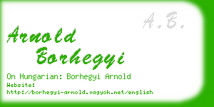 arnold borhegyi business card